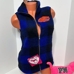 Victoria’s Secret PINK XS Sherpa Embroidery Logo University of Florida UF Vest